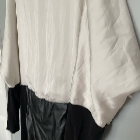 Long sleeve blouse with built in skirt - pleather like fabric and polyester top - Picture 6 of 6